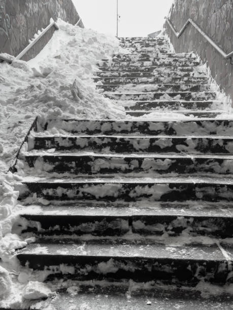 istock Steps on the stairs in the snow in winter 1961779704