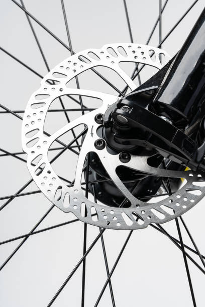 istock Bicycle wheel isolated over white background close up 1961779774