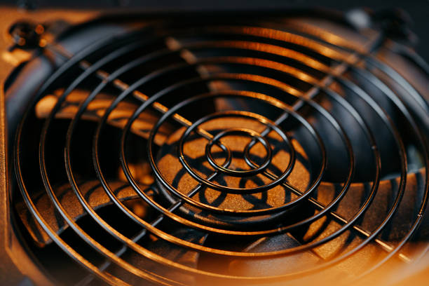 istock Close up of a cooler computer fan 1961780458