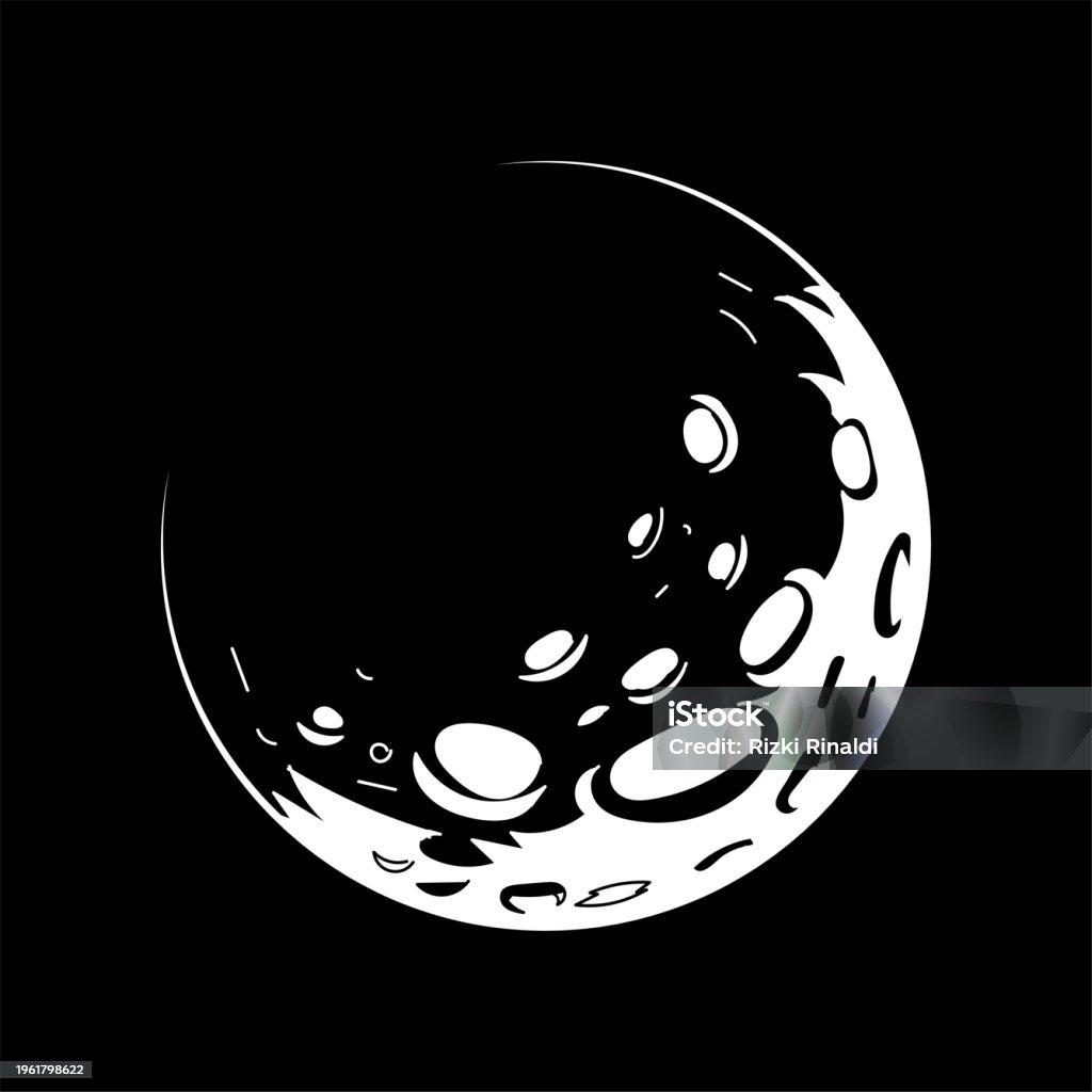 Retro Moon Design Vintage Retro Moon Crescent Illustration Design Vector Stock ...