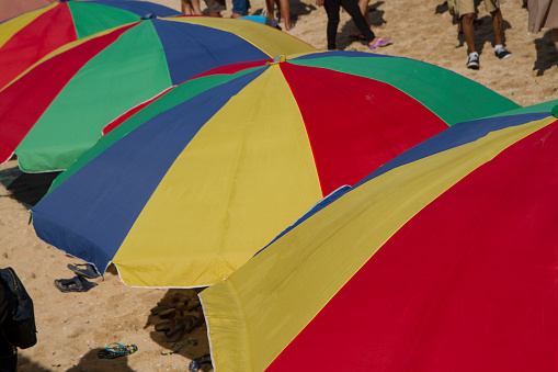 colorful umbrellas on the beach