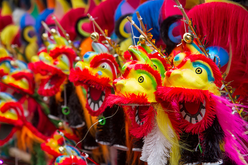 barongsai toys that are on display for sale at the night market