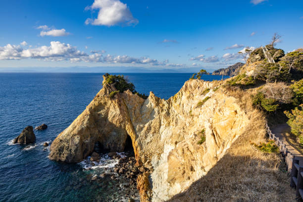 istock Izu Koganezaki's horse-shaped rock formations. 1961847030
