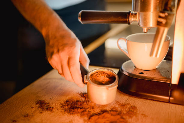 istock Barista preparing coffee. Restaurant espresso machine. 1961860792