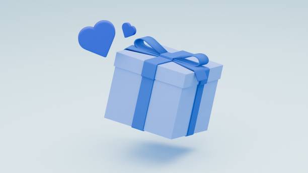 present box and heart 3dcg illustration image - 3dcg imagens e fotografias de stock
