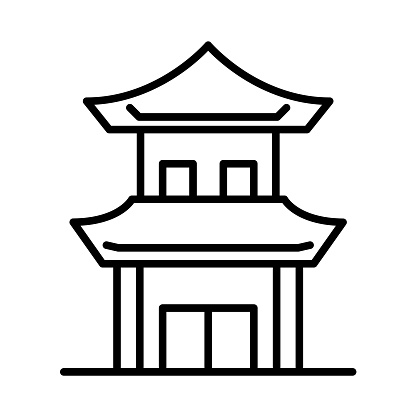 Chinese House icon vector image. Can be used for Type of Houses.