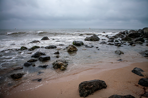 On the beautiful beach at Dollar Cove Gunwalloe Cornwall England UK Europe