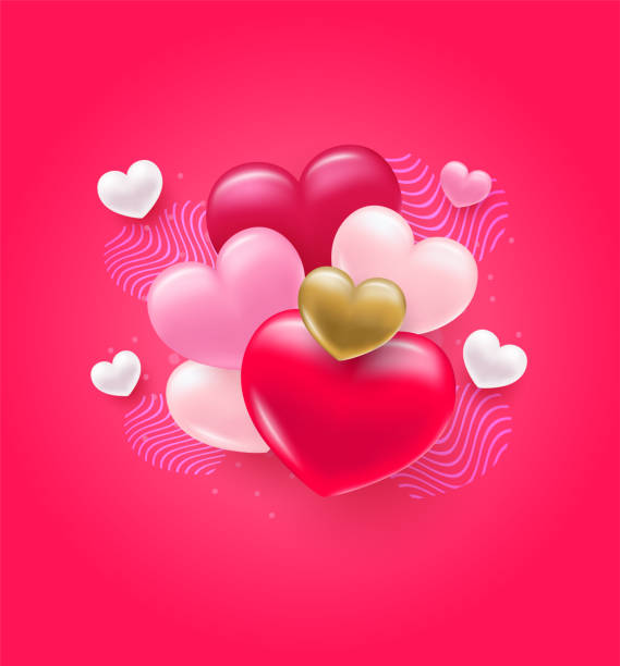 istock Background with heart. Delicate bright with 3D volumetric hearts. Texture for banner and postcard. Suitable for Valentine's Day and Mother's Day. 1961912622