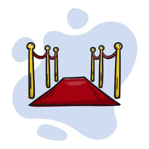 Vector illustration of Red carpet at the film festival awards ceremony