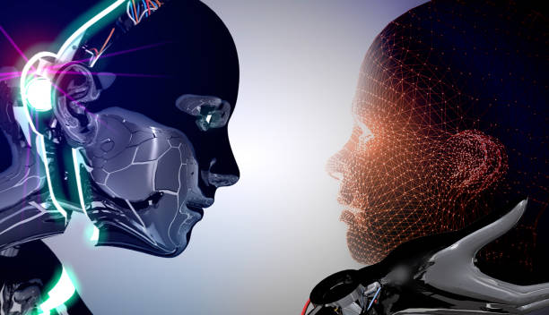 istock Cyborg Girl vs Virtual Ai Child 1961945807