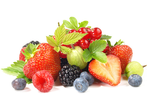 Mixed Berries on white Background