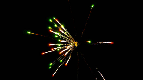 istock Sparkling, sparkling, multi-colored lines amidst the sky. Made from beautiful fireworks 1961979339