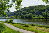 Vltava river in Bohnice, to the north oh Prague