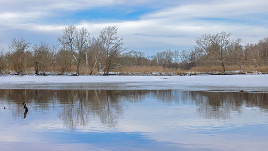 Frozen lake, Ice texture background