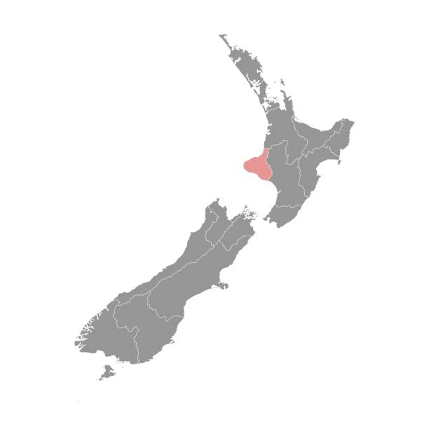 taranaki region map, administrative division of new zealand. vector illustration. - taranaki region stock illustrations