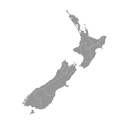 Nelson map, administrative division of New Zealand. Vector illustration.
