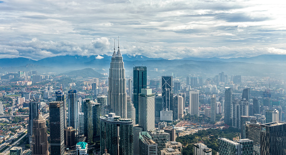 Panoramic view over the city of Kuala Lumpur, Malaysia