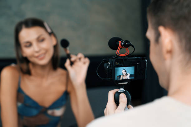 istock Young woman making beauty and cosmetic tutorial video content. Unveiling 1962083500