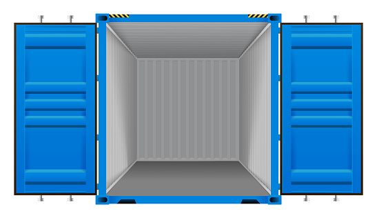 Logistic cargo container. Shipping, transportation and delivery concept. Realistic 3d template isolated on white background.