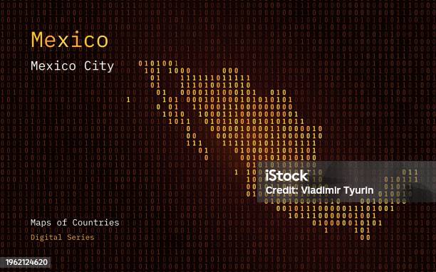 Mexico Map Shown In Binary Code Pattern Stock Illustration - Download ...