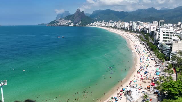 Arpoador Beach at Downtown Rio de Janeiro in Rio de Janeiro Brazil.