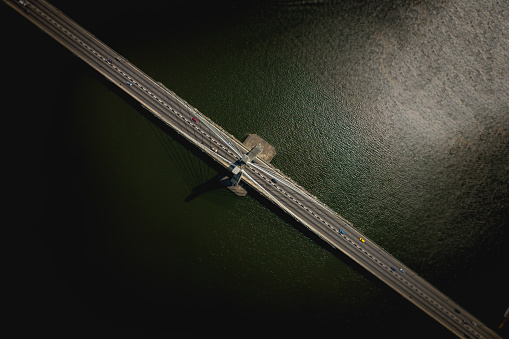 The Lekki-Ikoyi Link Bridge is a popular landmark in Lagos, Nigeria.