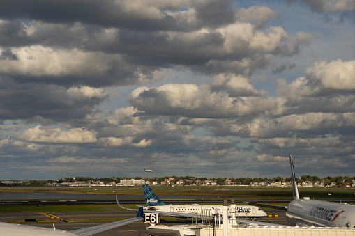 View of the Wisconsin Air National Guard hangar and refueling planes at Milwaukee's Mitchell International Airport. This is the home of the 128th Air Refueling Wing with Boeing KC 135 Stratotankers at the ready.