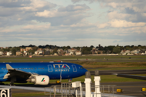 Commercial Airplane  Taking off  from Sydney Kingsford Smith airport