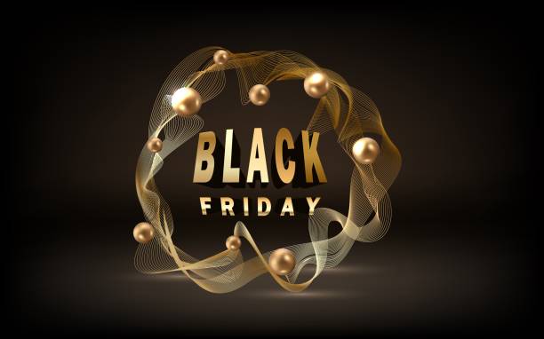 istock Black Friday Sale. Banner, poster, logo golden color on dark background. 1962201199