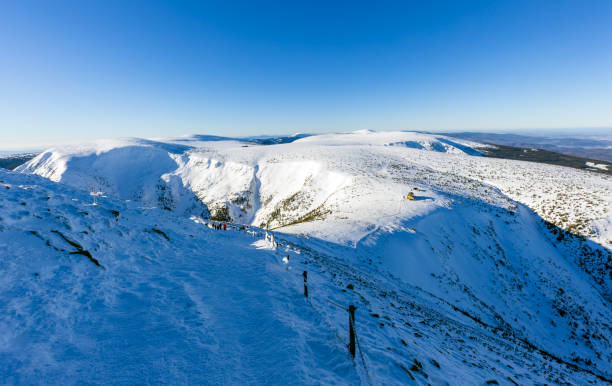 istock Winter mountain landscape with snow and clear blue sky. Panoramic view. 1962237603