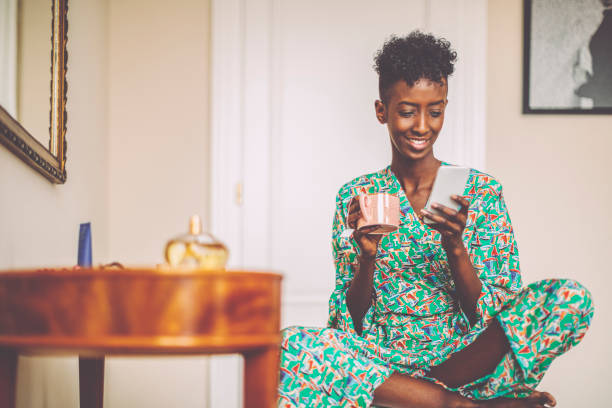istock Beautiful woman at home 1962241390