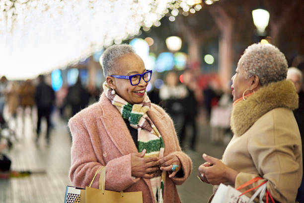 istock Friends meeting and talking while Christmas shopping 1962259750