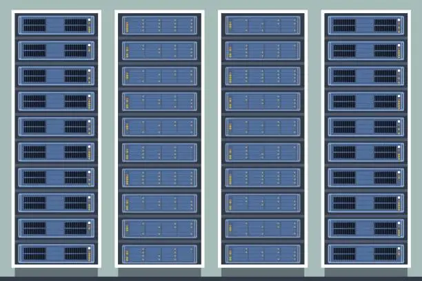 Vector illustration of Server rack cabinets