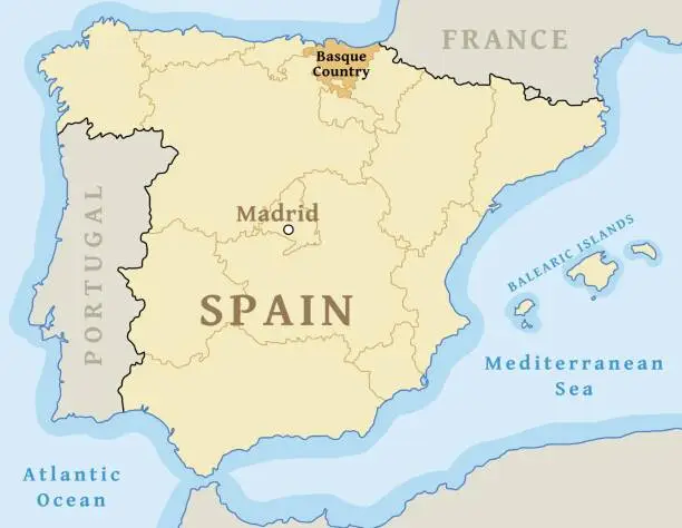 Vector illustration of Basque Country location
