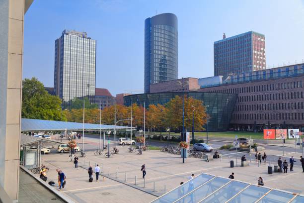 People visit downtown Dortmund, Germany. Dortmund is the largest city in Ruhr area of Germany.