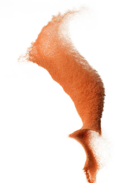 istock Sand Storm desert with wind blow spin swirl around. Brick red sand tornado storm with high wind. Fine Sand circle around, White background Isolated throwing particle element object 1962426372