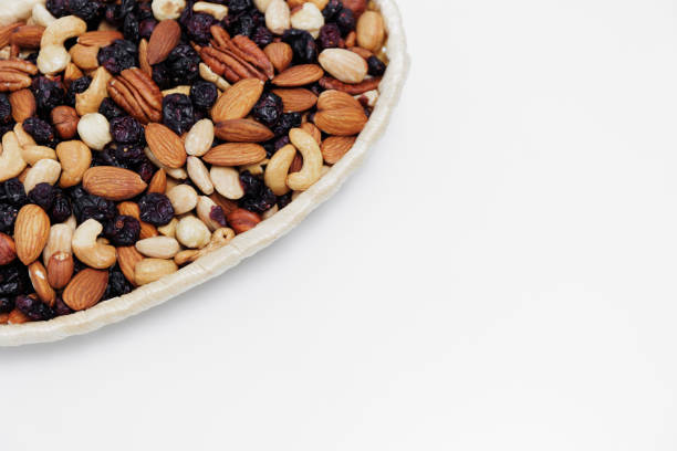 nuts on a white backgound.