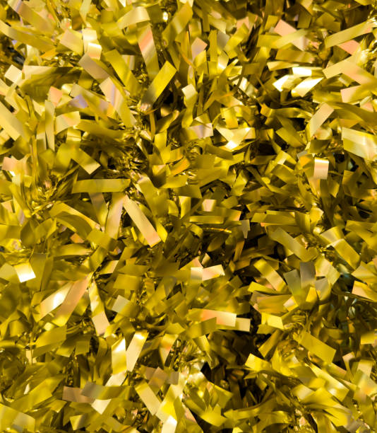 istock Yellow New Year's tinsel as an abstract background 1962453355