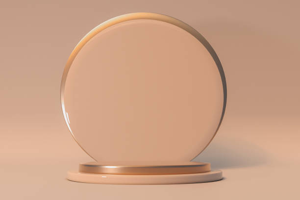 istock 3D beige minimal composition for mockup products display. 1962464994