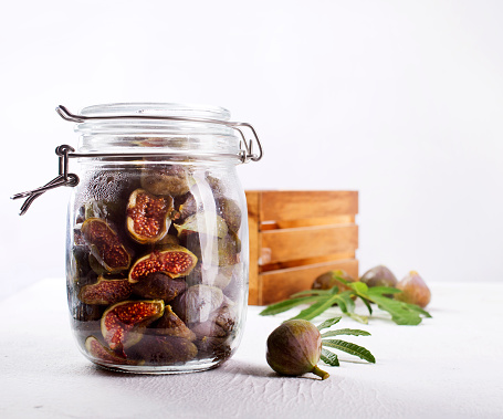 Roasted Fig halves in glass bank