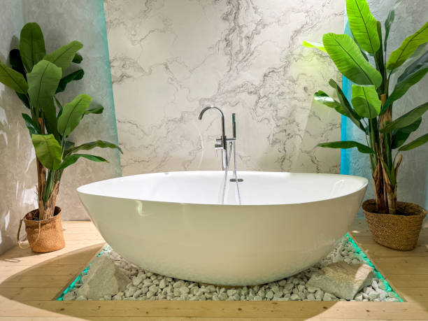 istock White bathtub in the shower room 1962532487