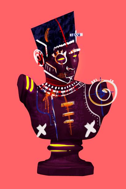 istock Antique statue bust with creative doodles, drawings. Modern aesthetics. Poster for cultural events, exhibitions 1962576809