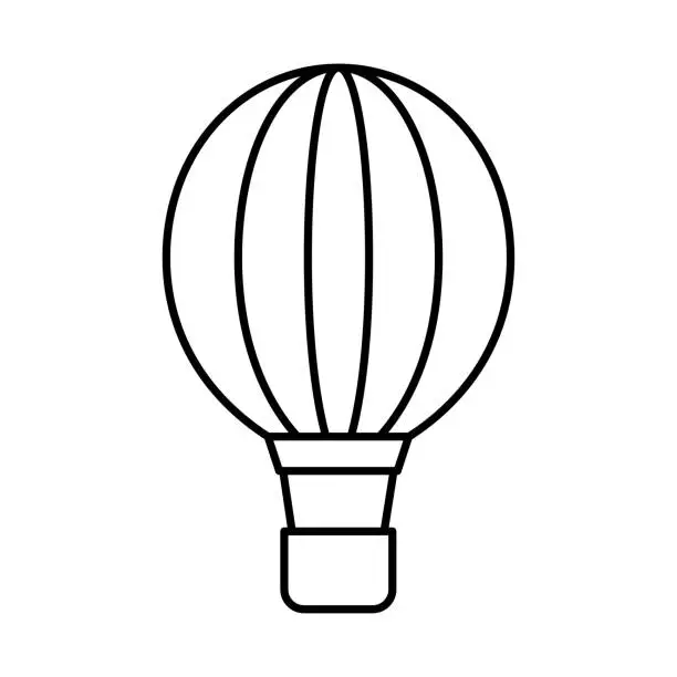 Vector illustration of hot air balloon transport linear