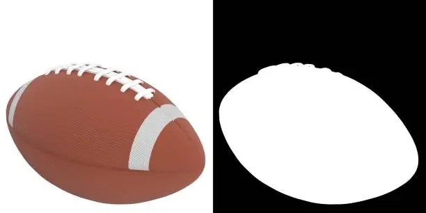 3D rendering illustration of an American Football ball