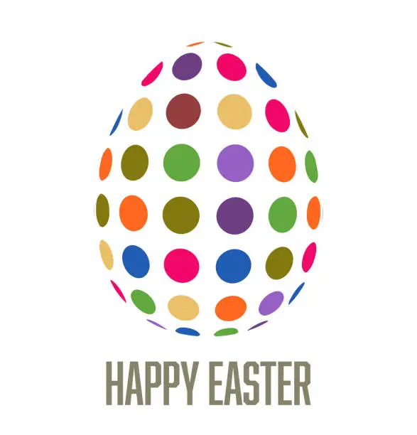 Vector illustration of Spotted pattern Easter Egg Greeting