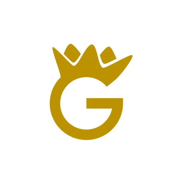 Vector illustration of Glory symbol initial letter g with crown Logo Design Vector Illustration