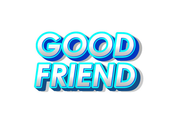 illustrations, cliparts, dessins animés et icônes de good friend. text effect in 3d look with gradient purple yellow color - backgrounds black black background gradient