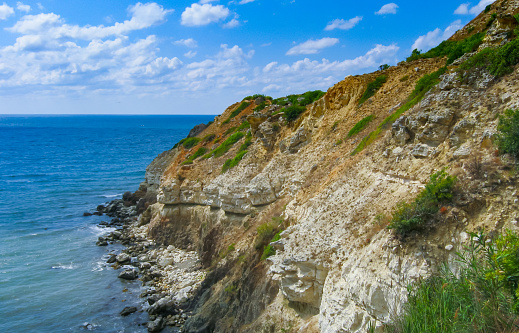 Black Sea near rocky shore in eastern Crimea