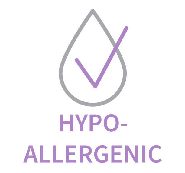 Hypo-Allergenic Cosmetics and Skin Care Vector Line Icon Hypo-Allergenic Cosmetics and Skin Care Vector Line Icon hypo stock illustrations