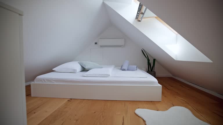 Modern Minimalist Attic Bedroom Design